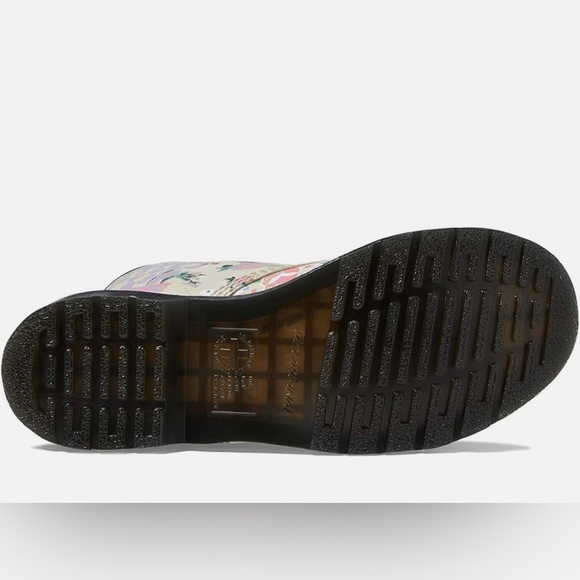 Dr Martens Leather Women’s Floral Lace Up Combat Boots Size 6, New - Picture 5 of 16